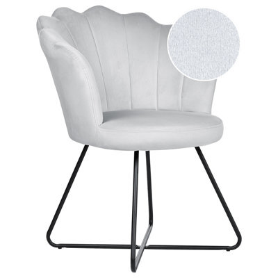 Beliani Armchair Lovelock Velvet Grey - image 1