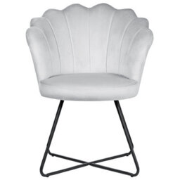 Beliani  Armchair Lovelock Velvet Grey - thumbnail 4