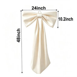 Amorly 48In Oversized Giant Beige Bow, Gothic Hanging Decor For Halloween, Mantel, Entryway,wall,christmas Tree Topper & Party Decoration - thumbnail 4