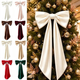 Amorly 48In Oversized Giant Beige Bow, Gothic Hanging Decor For Halloween, Mantel, Entryway,wall,christmas Tree Topper & Party Decoration - thumbnail 5