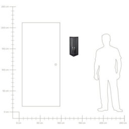 Beliani Matte Black Outdoor Led Wall Light Sconce Ip44 - Warm White Led, Iron Frame, Clear Glass Panels, W18 X D14 X H41 Cm - thumbnail 6