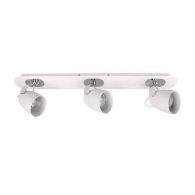 Luminosa Lighting Luminosa Modern Spotlights Chrome, White 3 Light  With White Shade, Gu10
