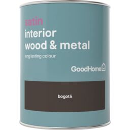 GoodHome Bogotá Satin Metal & Wood Paint, 750Ml - thumbnail 2