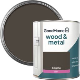GoodHome Bogotá Satin Metal & Wood Paint, 750Ml - thumbnail 3