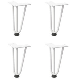 Berkfield Hairpin Legs For Coffee Table 4 Pcs White 20 Cm Solid Steel - thumbnail 2