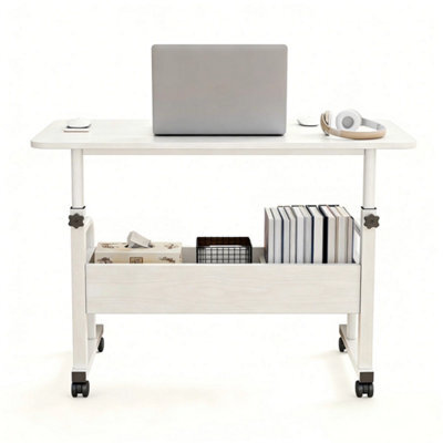 Overbed Chair Table Height Adjustable Laptop Tray Stand Mobile Desk - image 1