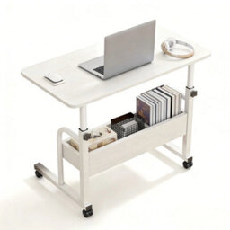 Overbed Chair Table Height Adjustable Laptop Tray Stand Mobile Desk - thumbnail 3
