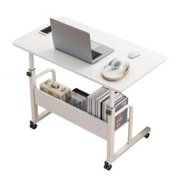 Overbed Chair Table Height Adjustable Laptop Tray Stand Mobile Desk - thumbnail 4