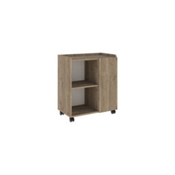Decortie Modern Zeo Sideboard Cabinet 70X40X80Cm 1 Door Storage 4 Compartments With 4 Heels Natural Oak, Room, Office - thumbnail 2