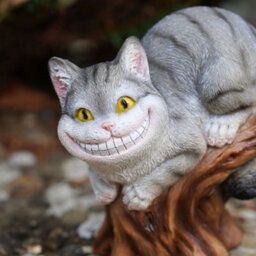 Cheshire Cat Alice In Wonderland Resin Garden Ornament Figurine Statue Gift - thumbnail 3