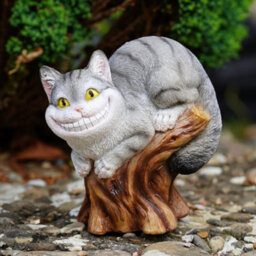 Cheshire Cat Alice In Wonderland Resin Garden Ornament Figurine Statue Gift - thumbnail 2