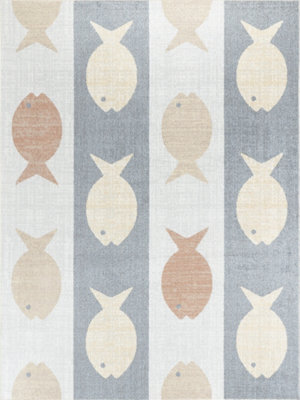 Livabliss Lillian-Kids Beige Orange Grey Yellow Washable Rug For Children's Rooms 160 X 213 Cm Easy Care, Non Shedding - image 1