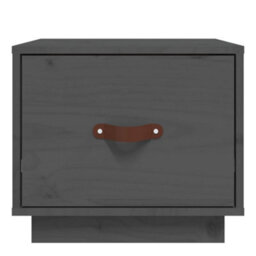 Berkfield Bedside Cabinet Grey 40X34X35 Cm Solid Wood Pine - thumbnail 5