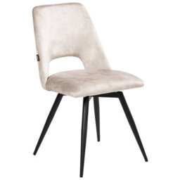 Beliani Set Of 2 Dining Chairs Swivel Hallett Velvet Light Beige - thumbnail 4