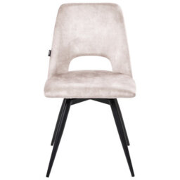 Beliani Set Of 2 Dining Chairs Swivel Hallett Velvet Light Beige - thumbnail 5