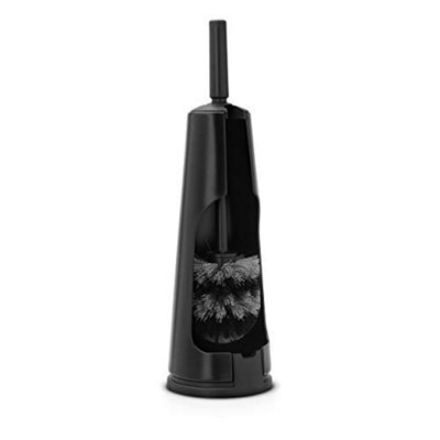 Brabantia Toilet Brush And Holder (Matt Black) Corrosion Resistant, Easy Clean Bathroom Accessory Set, One Size, (108587)