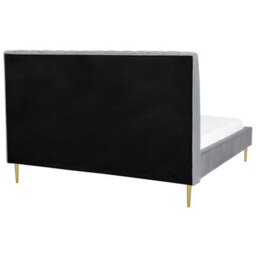 Beliani Bed Velvet Marville 180 X 200 Cm (Eu Super King) Grey - thumbnail 5