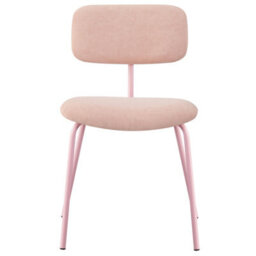 Mof Modern Upholstered Dining Chairs Set Of 6 Fabric Padded Seat With Metal Legs (Pink X6) - thumbnail 3
