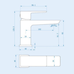 Nes Home White Wall Hung 400mm Vanity Unit & Square Basin Mono Mixer Tap - thumbnail 7