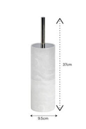 Showerdrape Bianco Frost Onyx White Striped Toilet Brush & Holder - thumbnail 2