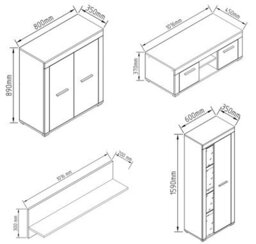 Vcm 4 Pcs Cabinet Wall Set Residential Wall Usilo L - thumbnail 5