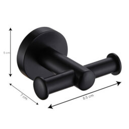 Showerdrape Modernity Black Steel Wall Mounted 3 Piece Bathroom Accessory Set - thumbnail 7