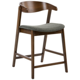 Beliani Set Of 2 Bar Chairs Lilly Dark Green/ Brown - thumbnail 4