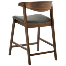Beliani Set Of 2 Bar Chairs Lilly Dark Green/ Brown - thumbnail 6