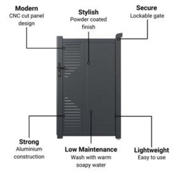 Billyoh Avalon Pedestrian Decorative Aluminium Garden Gate - 100X158Cm - thumbnail 3