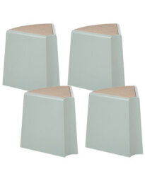 Wyld And Coco Set Of 4 Mint Green Stackable Garden Stools - Triangular Abs Patio Seats W43 X D35 X H45Cm - thumbnail 1