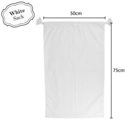 Purely Home Christmas Baubles & Ornaments Present Bag - Novelty Xmas Santa Sack White/multi With Drawstring Ties - thumbnail 3