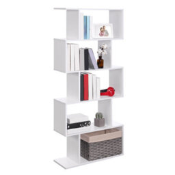 Vasagle Bookcase, 5-Tier Bookshelf, Display Shelf And Room Divider, Freestanding Decorative Storage Shelving, White Lbc62Wt - thumbnail 5