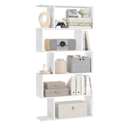 Vasagle Bookcase, 5-Tier Bookshelf, Display Shelf And Room Divider, Freestanding Decorative Storage Shelving, White Lbc62Wt - thumbnail 2