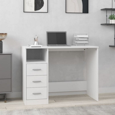 Berkfield Desk With Drawers White 102X50X76 Cm Engineered Wood - image 1