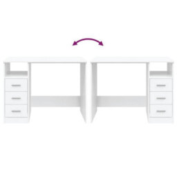 Berkfield Desk With Drawers White 102X50X76 Cm Engineered Wood - thumbnail 7