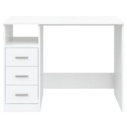 Berkfield Desk With Drawers White 102X50X76 Cm Engineered Wood - thumbnail 4
