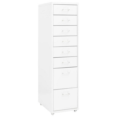 Walplus Mobile File Cabinet White 28X41X109 Cm Metal - image 1