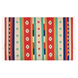 Beliani Rug Margara Multicolour 140 X 200 Cm Cotton Kilim - thumbnail 1