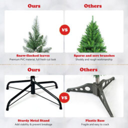 Costway 5 Ft Snow Flocked Pencil Christmas Tree Artificial Xmas Tree Holiday Decoration - thumbnail 8