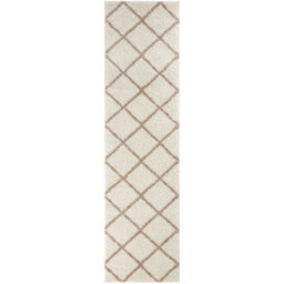 The Rugs Moroccan Shaggy Rugs And Runners Soft Fluffy Diamond Design High Pile Ivory And Beige Living Room Kitchen Hallway 530