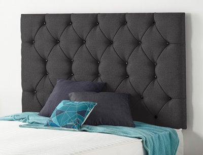 Somnior Beds Somnior  6Ft Premier Super King 32 Inches Plush Black Headboard With Wooden Struts