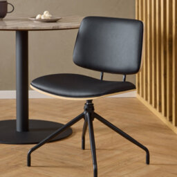 Furniture To Go Owen Swivel Dining Chairs In Matt Black Set Of 2 - thumbnail 5