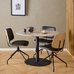 Furniture To Go Owen Swivel Dining Chairs In Matt Black Set Of 2 - thumbnail 4