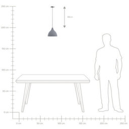 Wyld And Coco Nordluxe Grey Concrete Pendant Lamp Scandinavian Ceiling Light, Large W23 X D23 X H121Cm - thumbnail 8