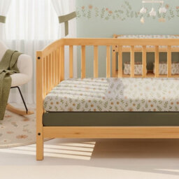 MHG Living Pack Of 2 Fitted Cot Sheets, 100% Cotton Jersey - Soft & Breathable - Plants Green - Fits 120X60Cm Cots