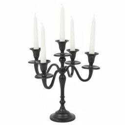 Urbn-Living Urbnliving 5 Arm Black Metal Candle Holder Stand Vintage Candelabra Centrepiece Home Decor 30Cm - thumbnail 1