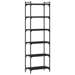 Berkfield Bookcase 6-Tier Black 60X30X188 Cm Engineered Wood - thumbnail 2