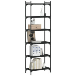 Berkfield Bookcase 6-Tier Black 60X30X188 Cm Engineered Wood - thumbnail 3