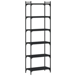 Berkfield Bookcase 6-Tier Black 60X30X188 Cm Engineered Wood - thumbnail 6