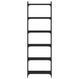 Berkfield Bookcase 6-Tier Black 60X30X188 Cm Engineered Wood - thumbnail 4
